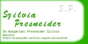 szilvia presneider business card